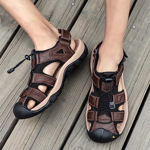 Rojeam Mens Casual Walking Sandals Closed Toe Beach Shoes Sports Outdoor Sandals Summer Sandals for Hiking Trekking2