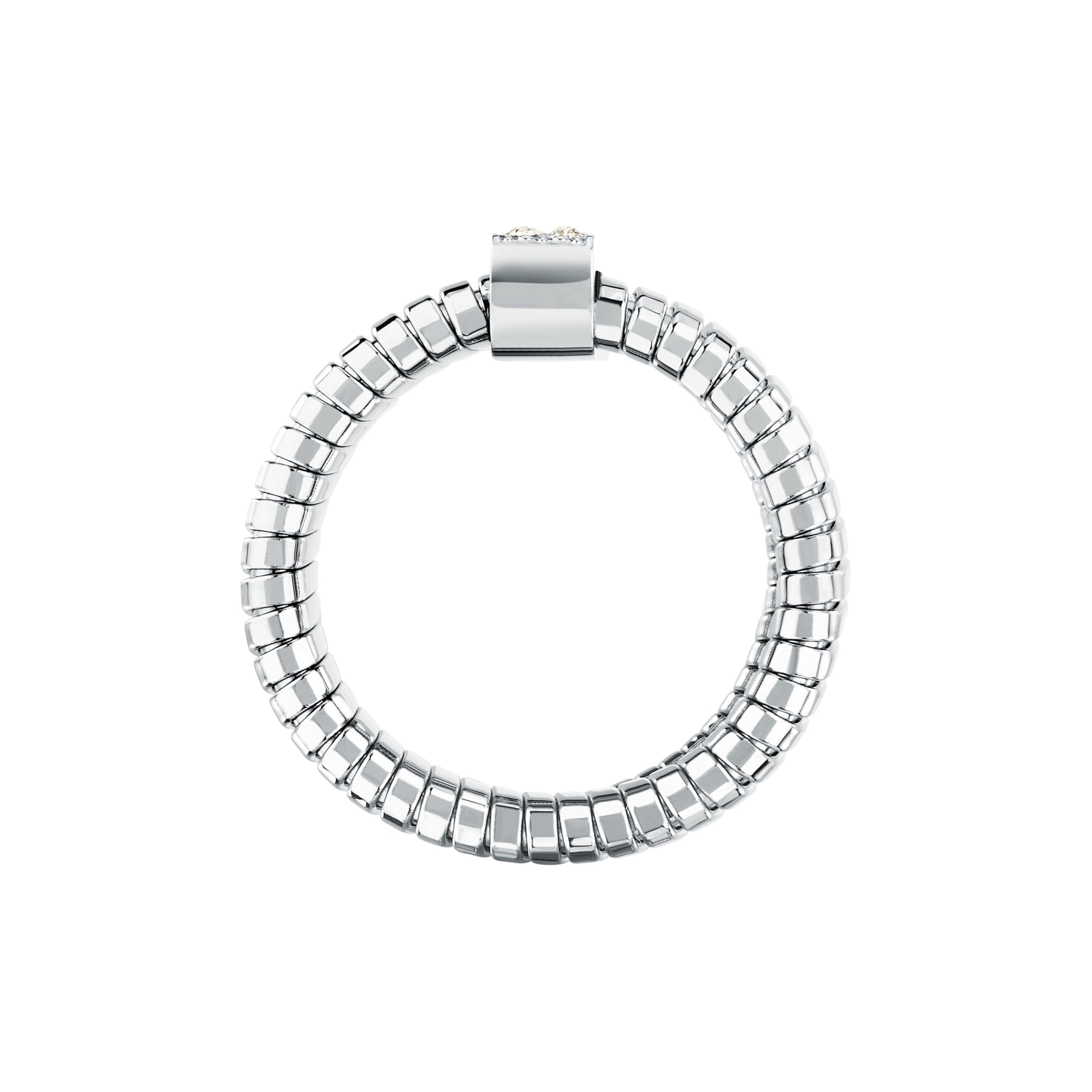Morellato Anello Donna in Acciaio, Cristalli, Collezione ONDA, Effetto Rigato