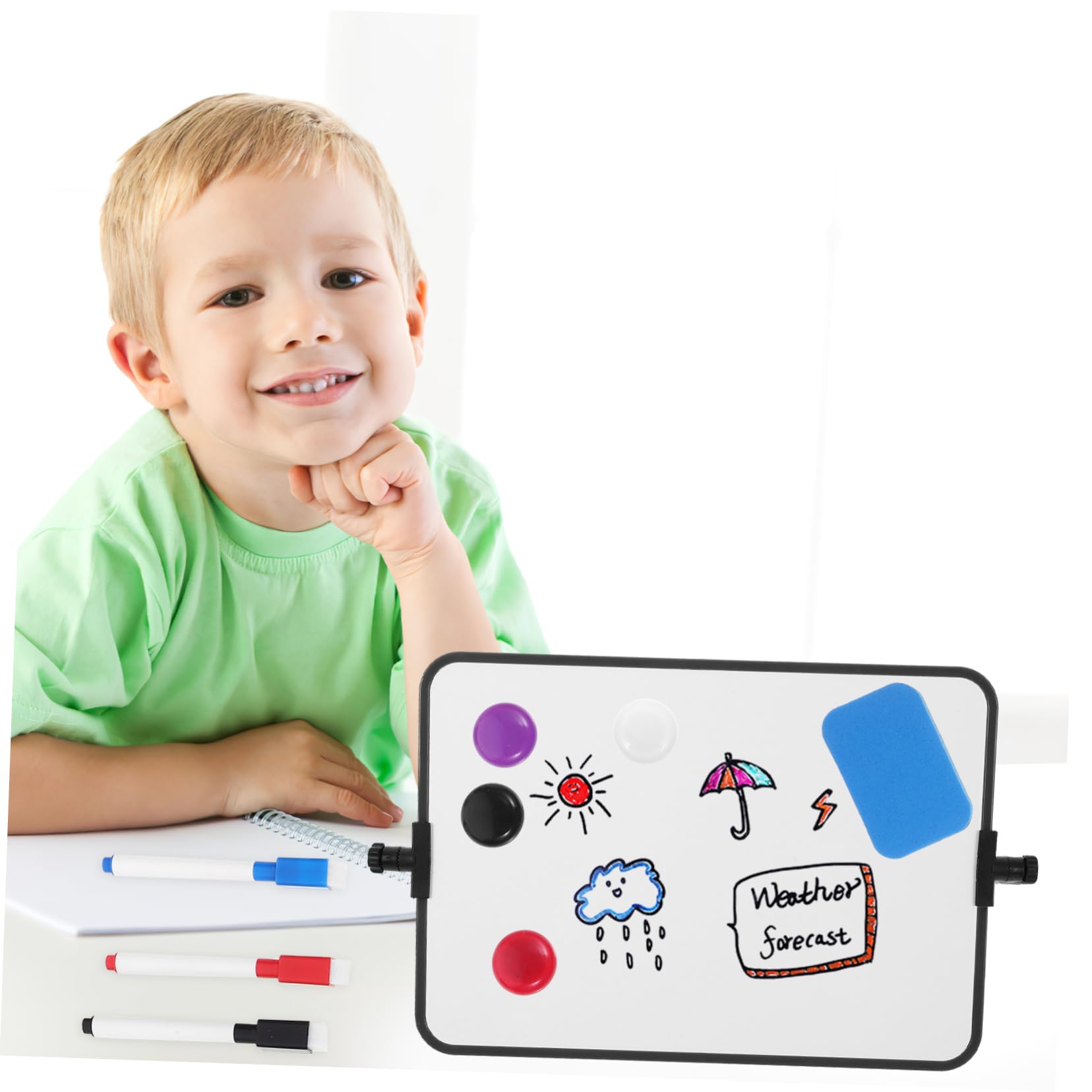 MAGICLULU Lavagna Bianca Cancellabile Secco Lavagna Supporto Per Appunti Da Tavolo Per Disegno e Scrittura Pratica Per Ufficio e Casa Leggera e Portatile