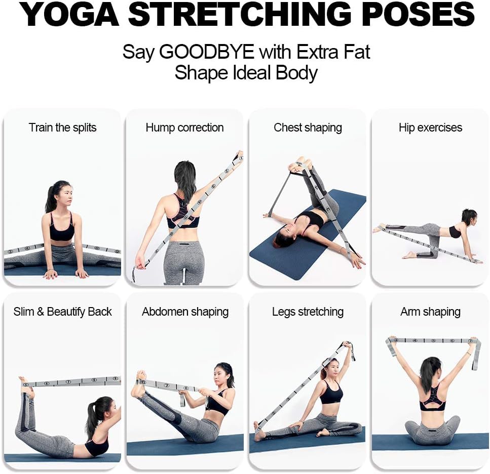 Image of Stretch Strap, Multicolor | Elastic Yoga Stretching Strap, Multi-Loop, Physical Therapy, Pilates, Yoga, Dance & Gymnastics, Flexible Pilates Stretch Band