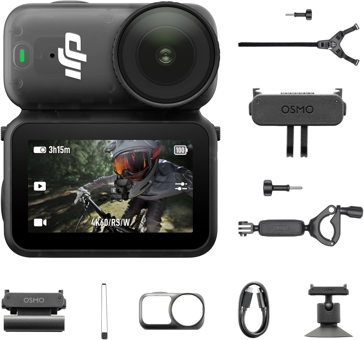 DJI OSMO Nano Mountain Off-Road Kit , Small 4K/60fps Vlogging Camera with a 1/1.3″ Sensor, 143° Wide FOV Video, 200-Min 