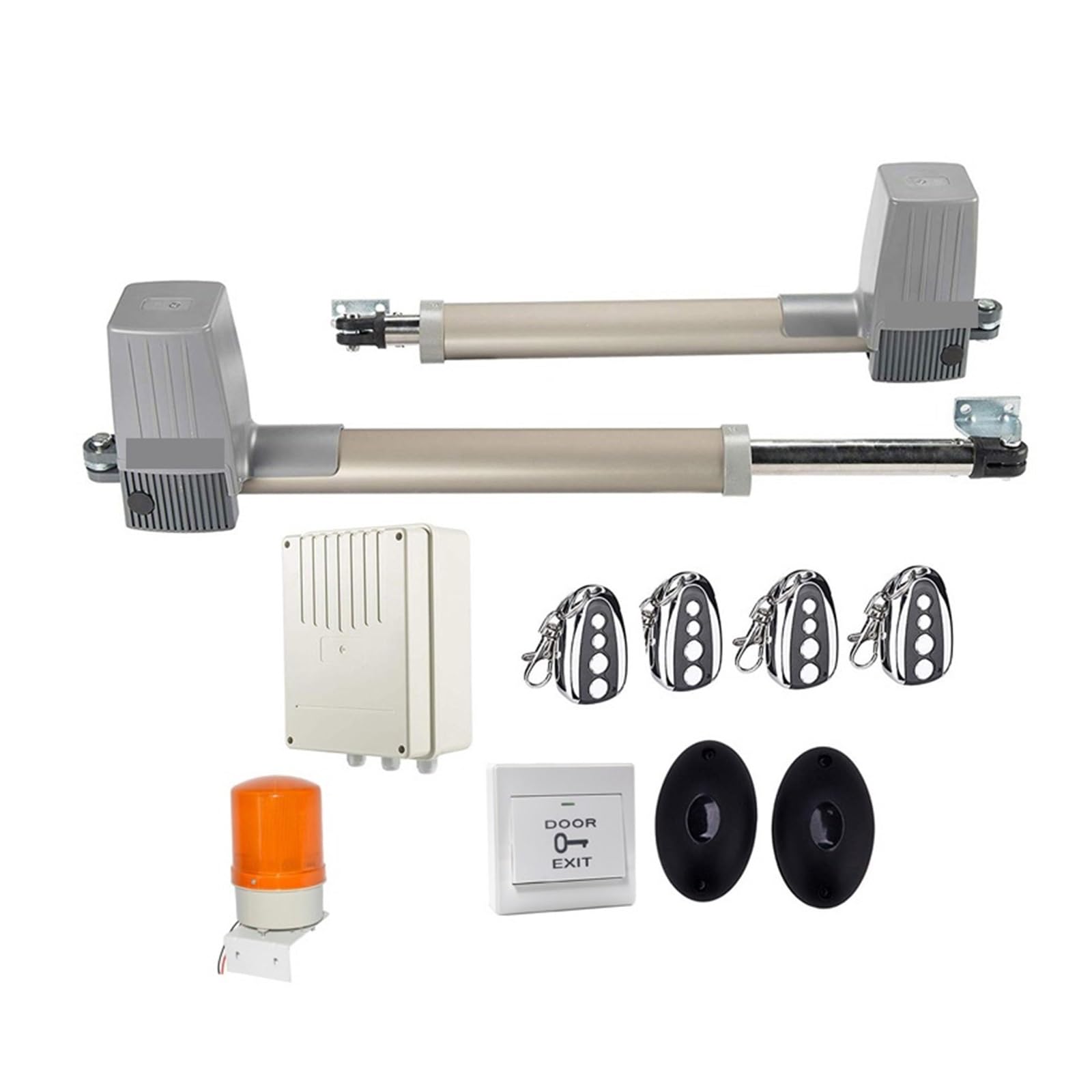 Automatic Gate Opener, DC 300KG 2.5Meter Double Arm Solar Gate Actuator Auto Swing Door Operator Electric 24vdc Opener(Kit1)