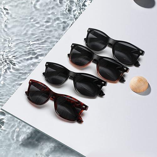 Miniatura 7 de Paquete de 4 lentes de lectura bifocales, lentes grises, bisagra de resorte, lentes de sol para exteriores, lentes de sol bifocales de moda para