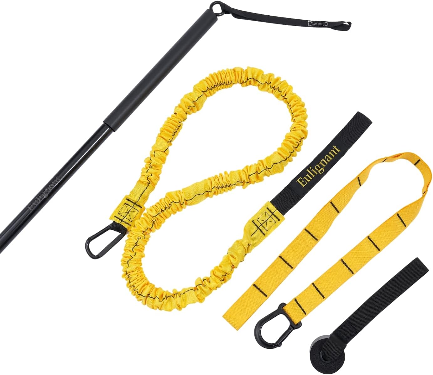 Swing Trainer for Golf/Baseball/Tennis Improvement, Resistance Cord (25&80lbs) with Weighted Workout Bar, Rotational Movements Exercise in Core Training