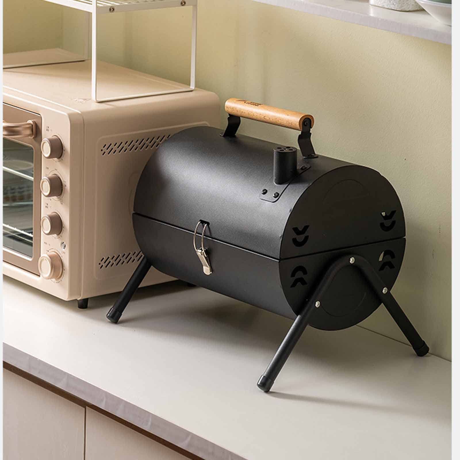 Griglia E Piastra Combinate, Griglia Portatile Senza Fumo Da 14,96", Per Cucina All'aperto Al Coperto Barbecue Campeggio Picnic Patio Cortile,Nero