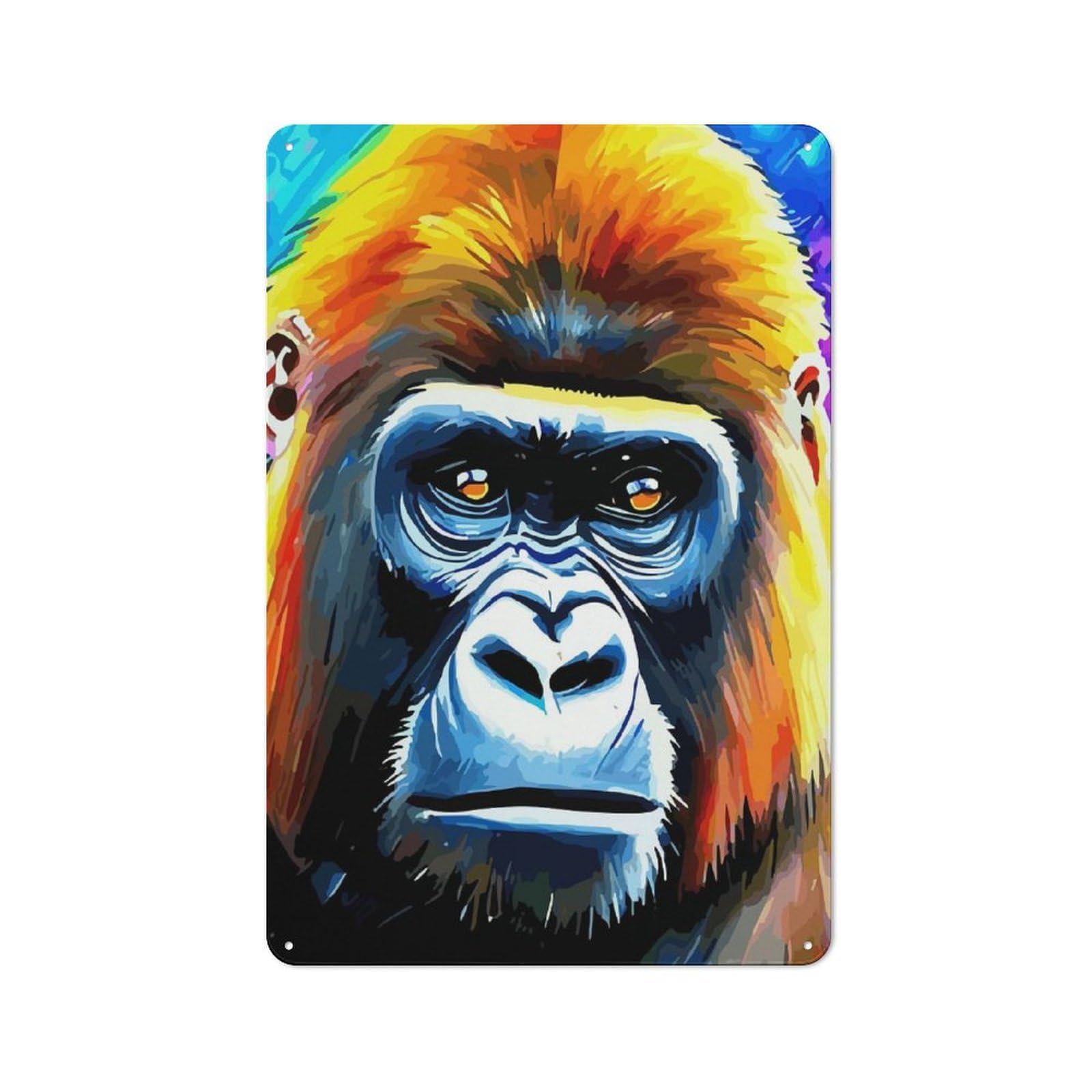 Gorilla Primate Portrait Vintage Metal Sign 30x20cm for Living Room Wall, Gift for Home Wall Decor Collectors during The Christmas Season