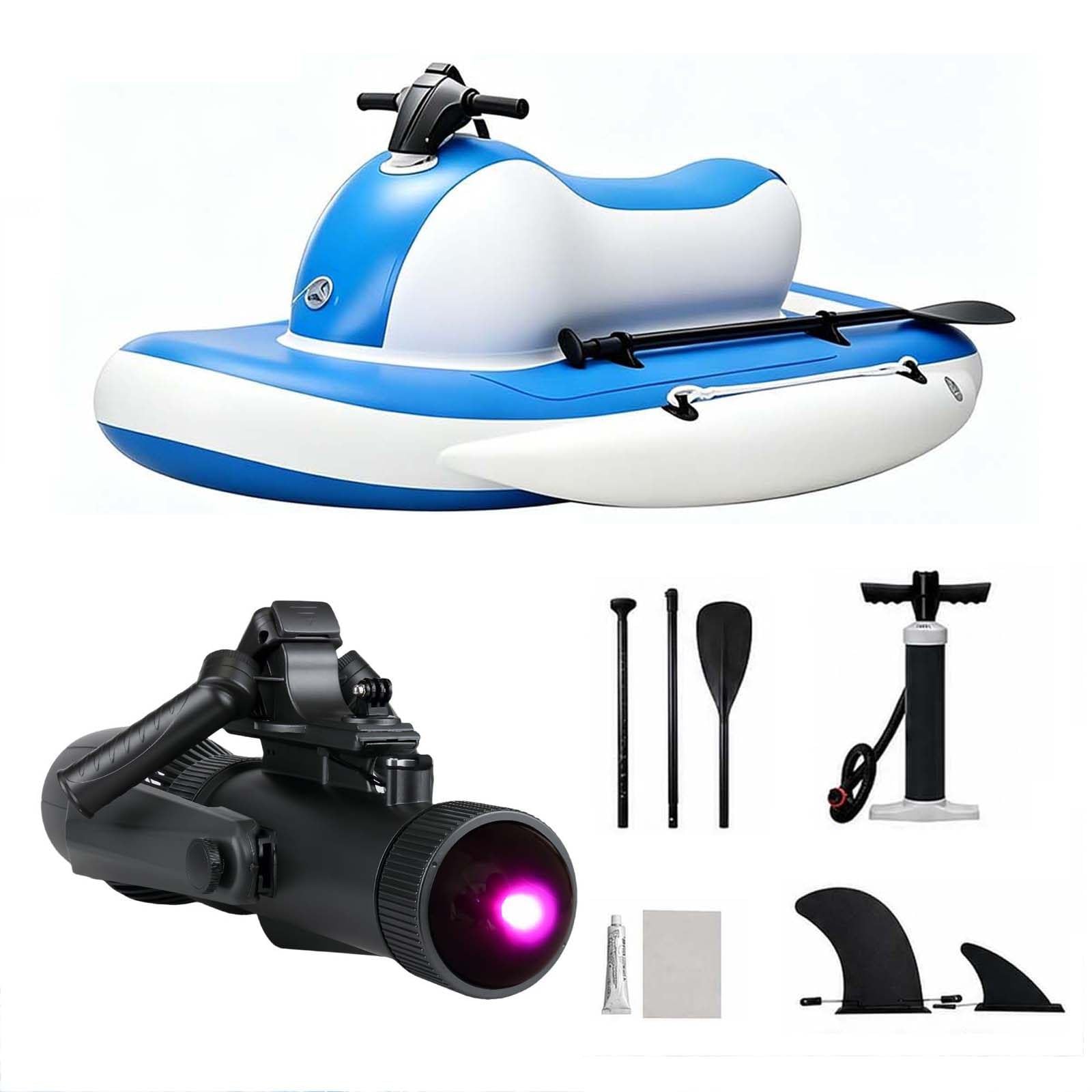 QFGain 500W Electric Inflatable Boat with Detachable Underwater Scooter – Foldable, Portable, and Adventure-Ready Boat+700W16APro