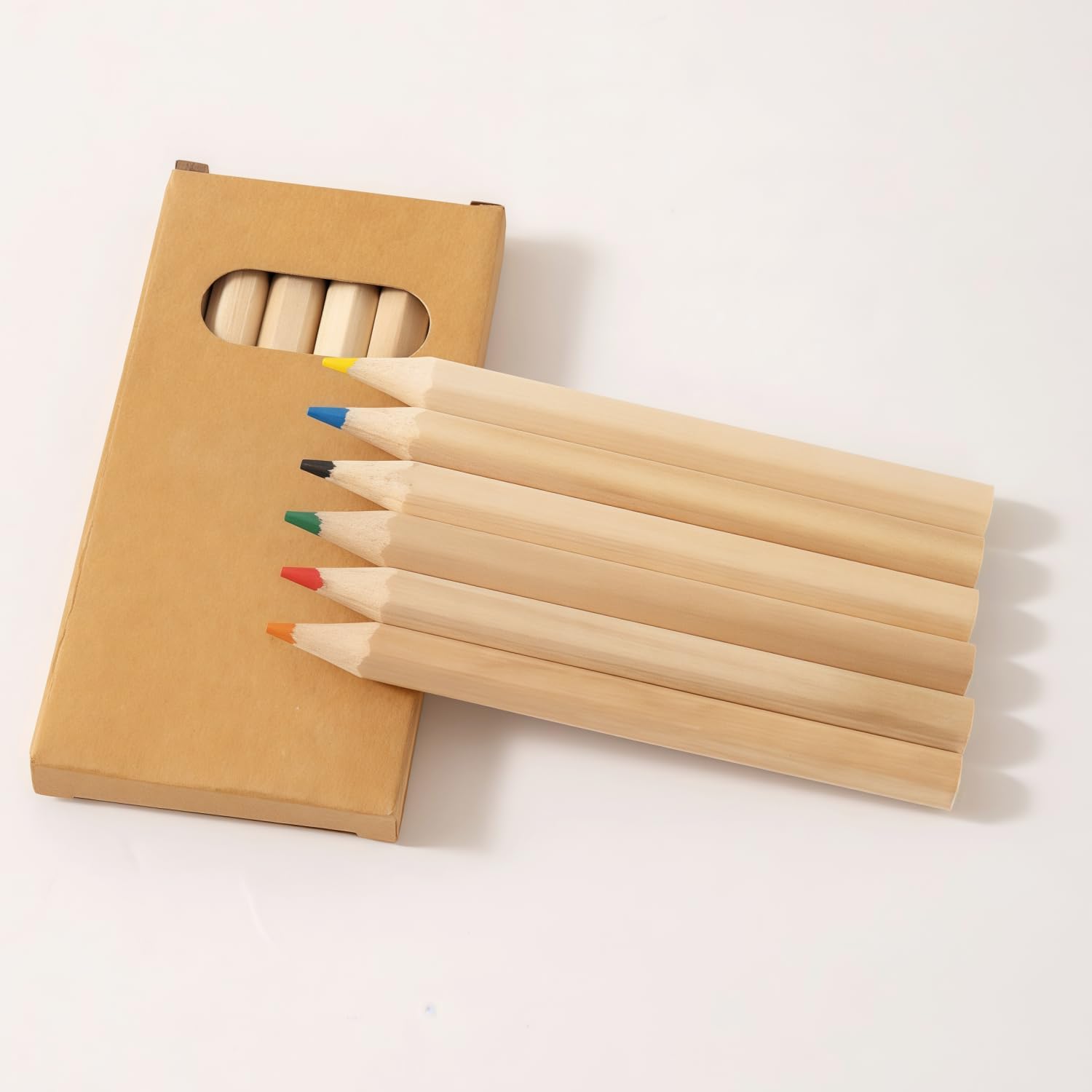 Oneshow Mini Colored Pencils Bulk, 6 Assorted Colors Per Pack, 3.5-Inch Wooden Pencils, Perfect for Party Favors, Classroom Prizes (Wooden-Mini 6 Colors, 36)