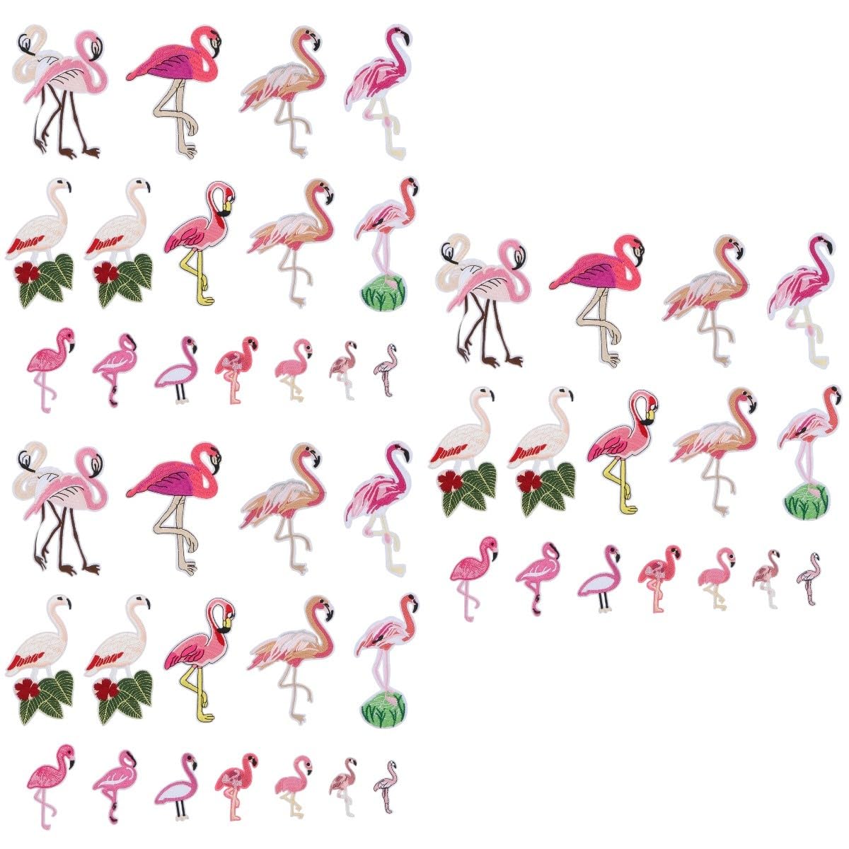 SHINEOFI 48stücke Teiliges Set Gestickte Flamingo Patches Aufnähen Und Aufbügeln Dekorative Applikationen Für Kleidung Taschen Und Handwerksprojekte Um Ihren Persönlichen Stil