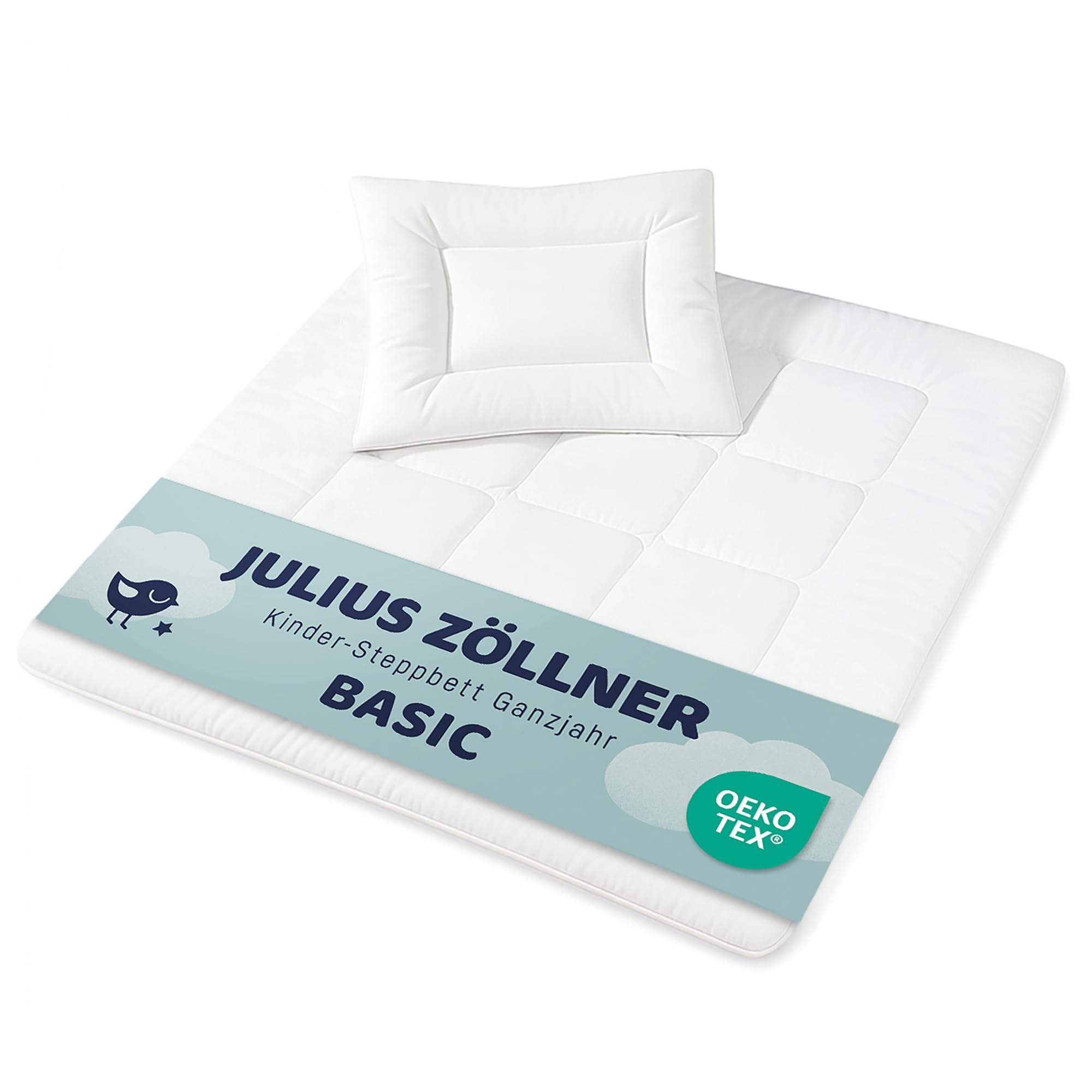 Julius Zöllner Kindersteppbett-Set Basic, Decke mit Kissen, Standard 100 by OEKO-TEX, Größe 80x80 + 35x40 cm