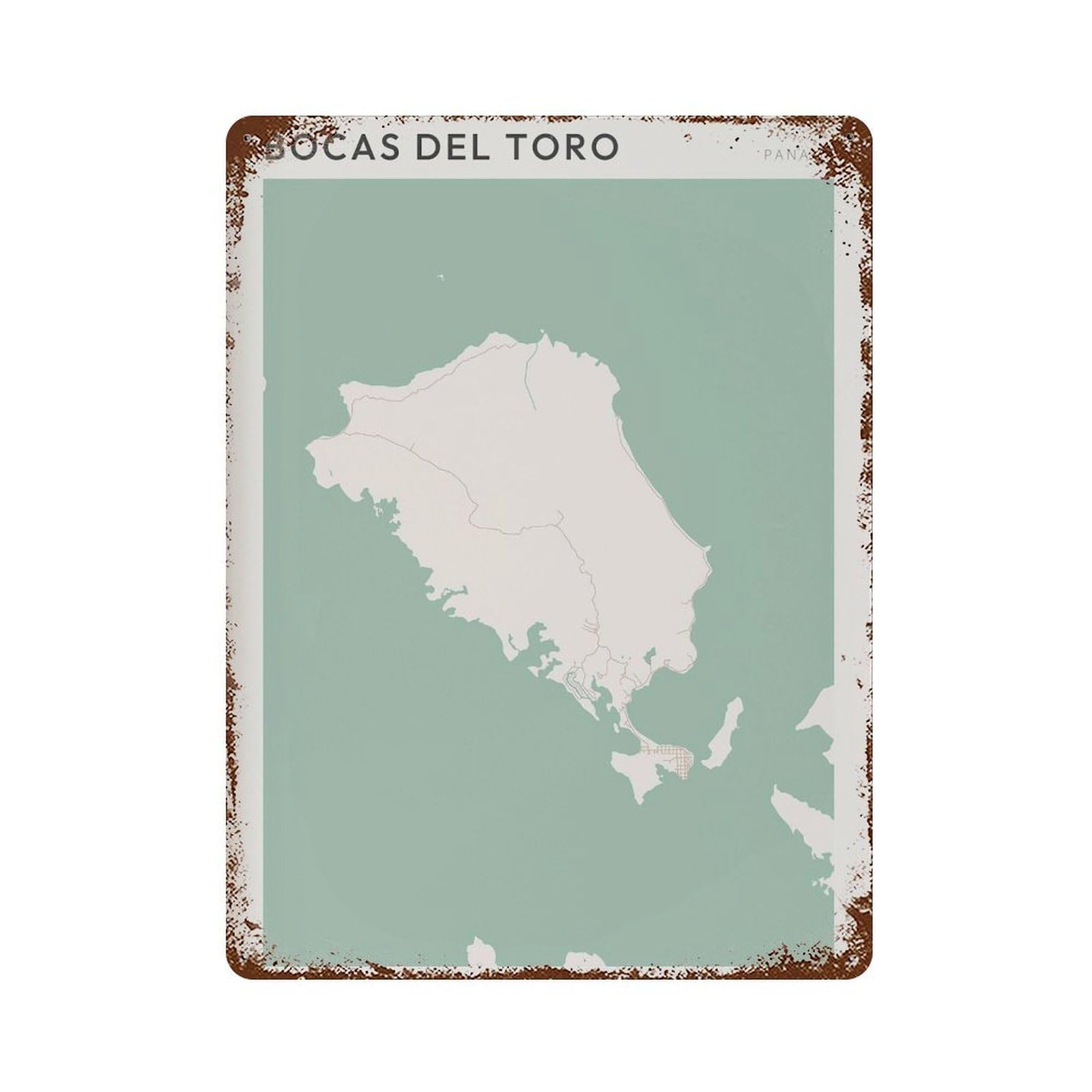 xiaoxiaoshen Bocas Del Toro Map Panama Travel Gift Farmhouse Decor (2) Wall Decor Art Metal Tin Poster Modern Home Decor Art Home Bar Shop Decorations Vintage Sign 40x30cm