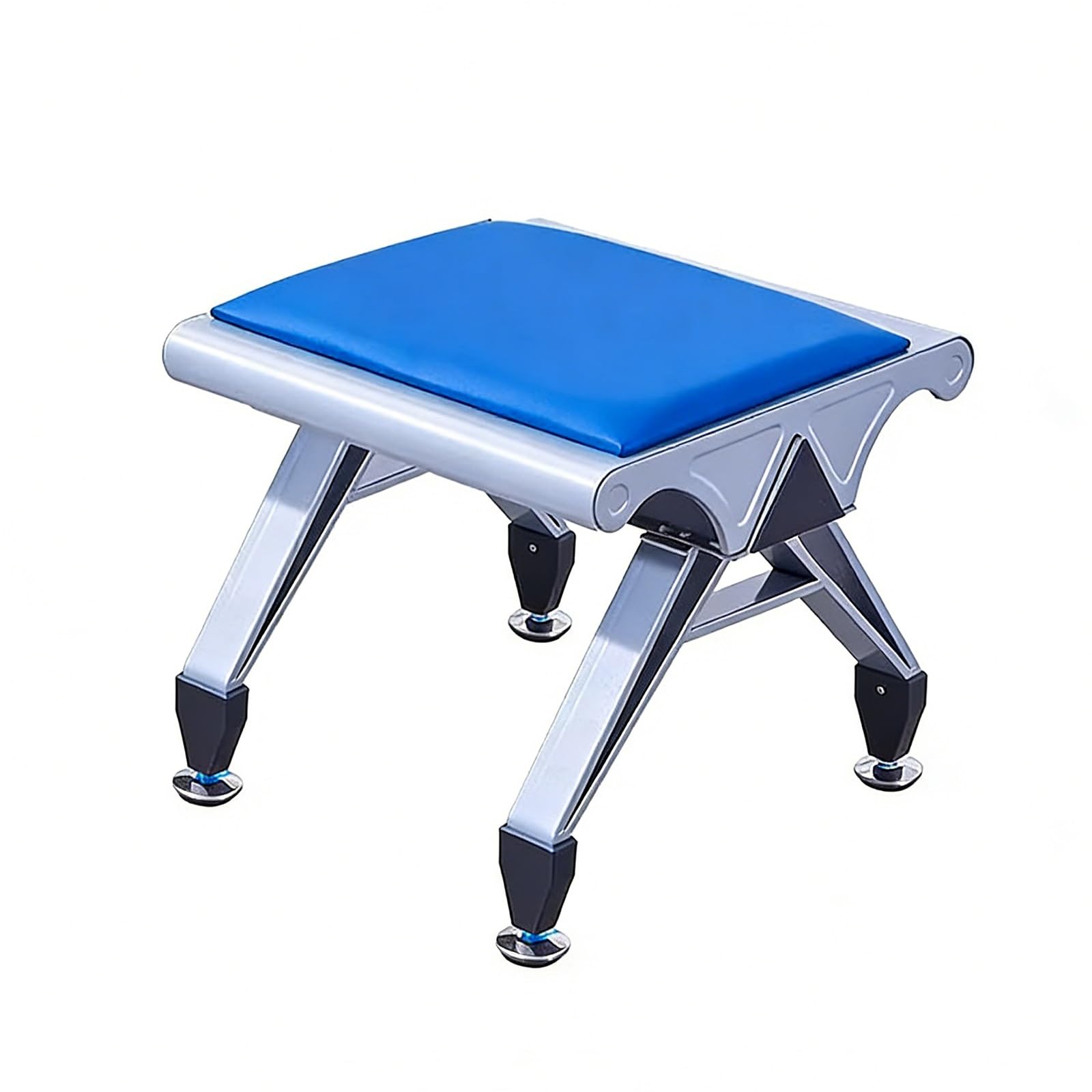 SGKOMN PU Leather Waiting Room Bench - Comfortable Office Guest Seating for Clinics, Airports, Banks & Hospitals - Durable Reception Chair for Visitors, Blue-49 * 50 * 41cm/20 * 20 * 16in