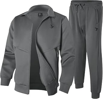 Men's Tracksuits 2 Piece Set Long Sleeve Athletic Zip Jogging Suit
