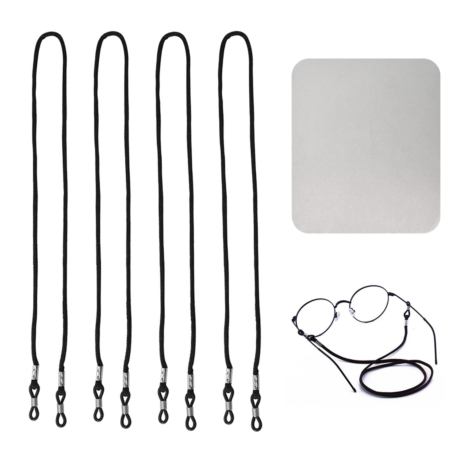Comioke Cuerda Para Gafas, Cuerda De Gafas Antideslizante, 4 Piezas Cuerda De Montura De Gafas, Cordones Para Gafas, Cuerda De Gafas De Sol De Nylon, Cadenas De Gafas Ajustable Para Mujer Hombre Niño