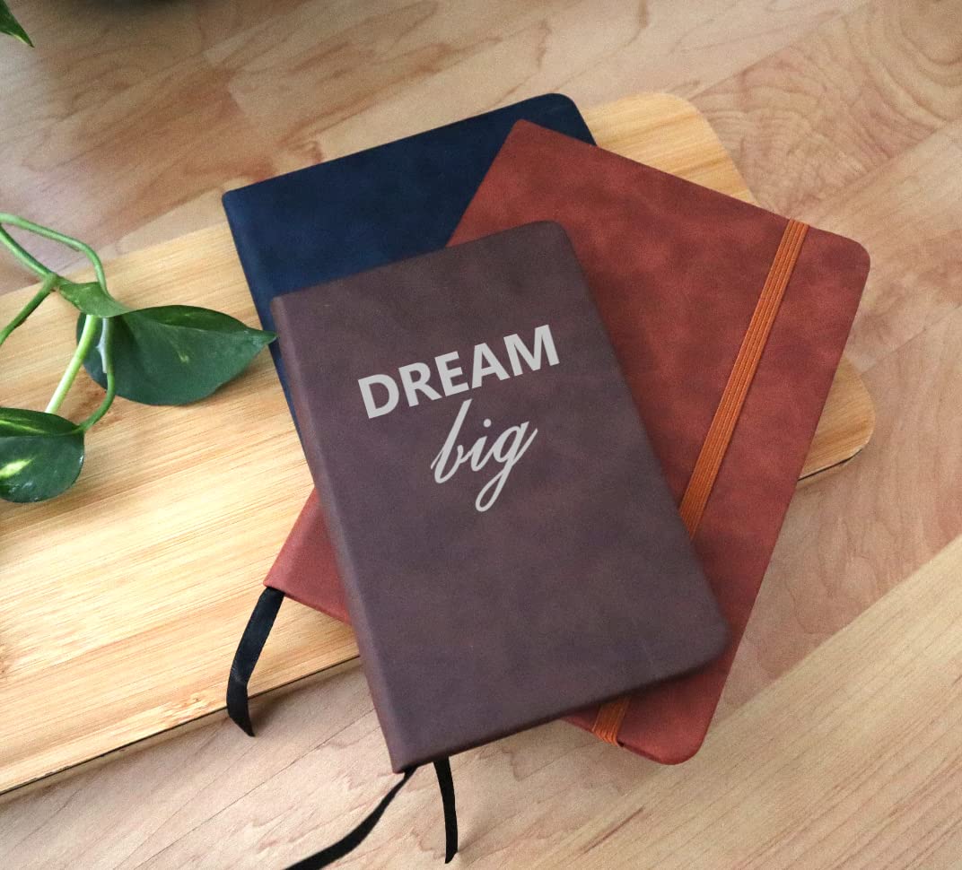 Personalized Journal Notebook Engraved With Your Custom Name And Message On PU Faux Leather | Journals For Kids Son and Daughters | Engraved Notebook For Guests And Wedding (Small Brown)      Notebook – Notebook