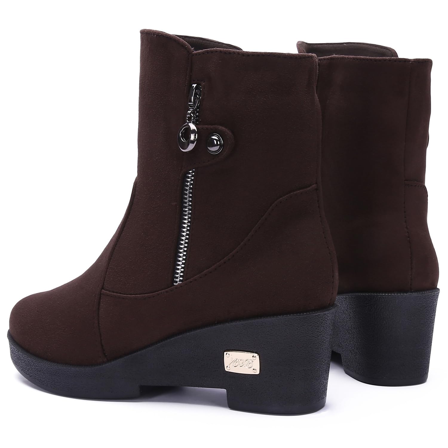 Stivali Donna Stivali da Neve Stivaletti Invernali Scarpe da Neve Pelliccia Caldo Foderato Stivaletto con Zeppa 36-42EU