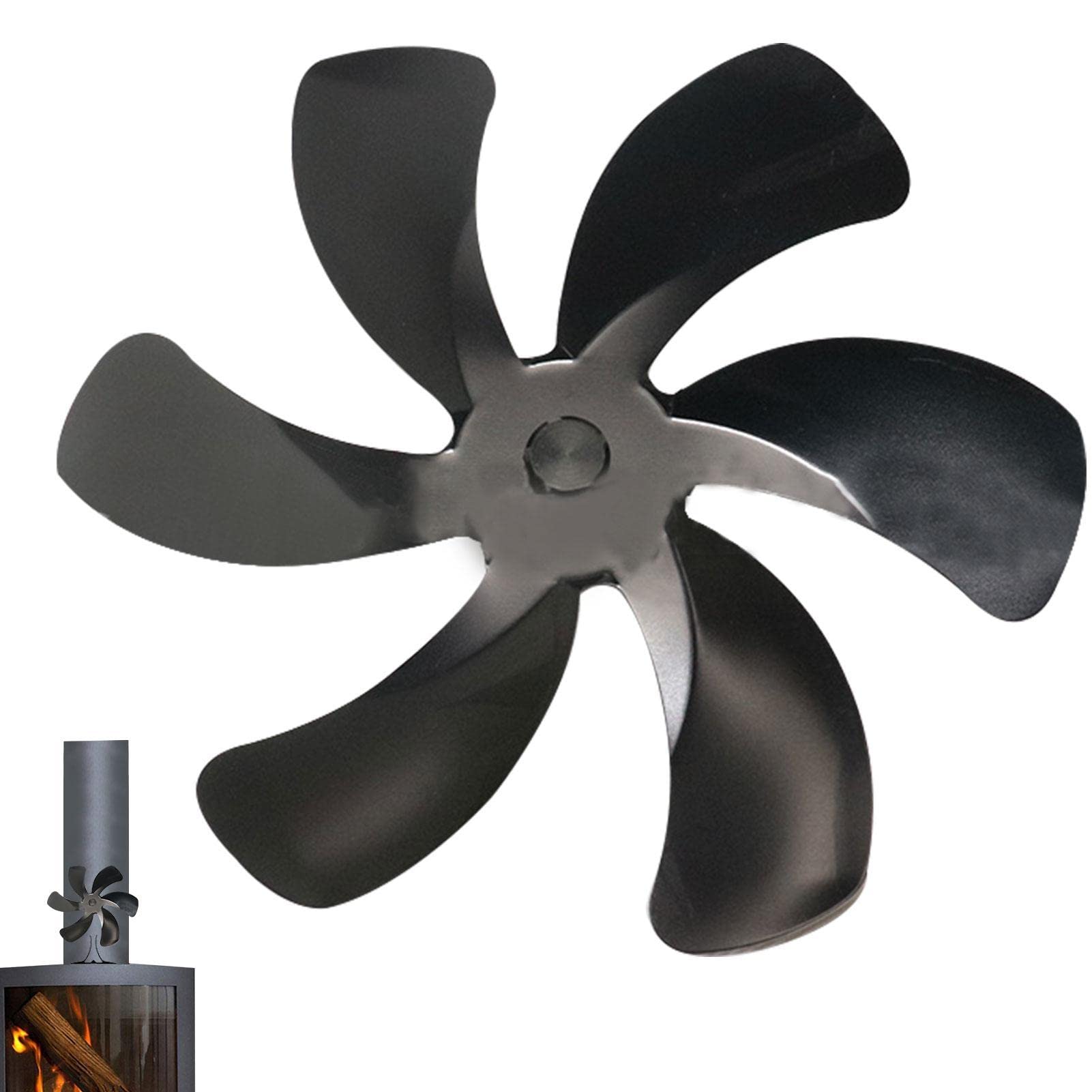 Luckyki Repuesto aspa Ventilador,AspVentilador Estufa leña silenciosa - Eficiente y Ahorra energía, aspVentilador Estufa para Chimenea leña pellets (6 aspas
