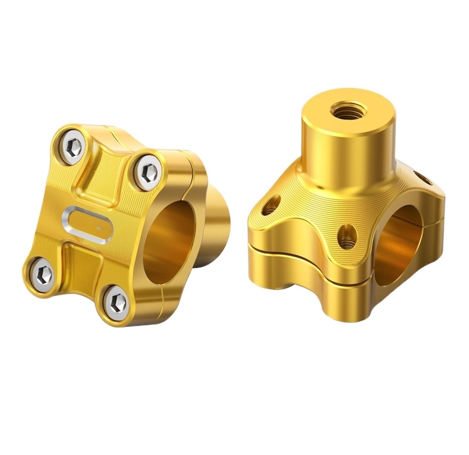 VNSMM Motorcycle 2" Rise Handlebar Risers Fit For Harley Dyna Fat Bob FXDF Low Rider FXDL Street Bob FXDB(Golden White)