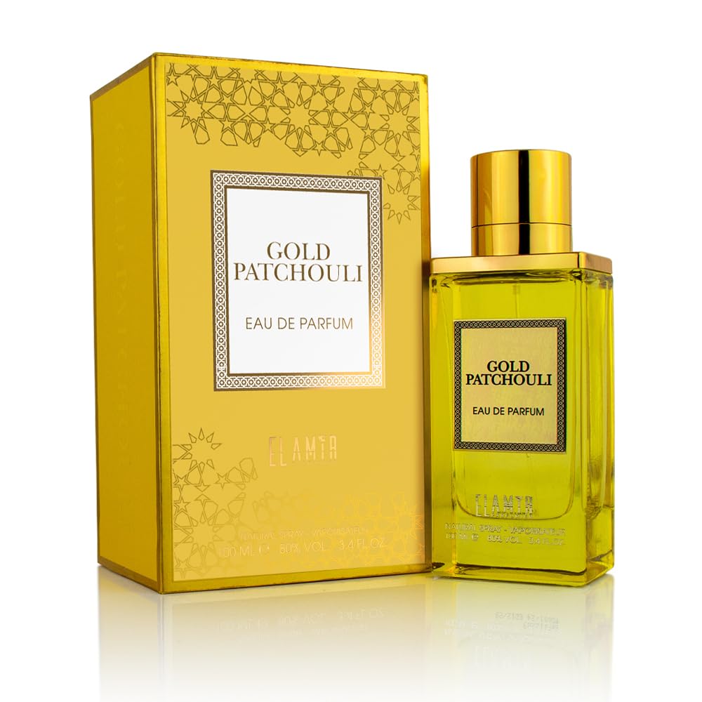 Woda perfumowana Gold PATCHOULI 100 ml – intensywny orientalny zapach dla mężczyzn – nuty paczuli, bursztynu i piżma – EL AMIR