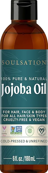 SOULSATION Non-GMO Jojoba Oil for Skin, Hair & Face | 100% Pure, Natural Cold Pressed (6oz)