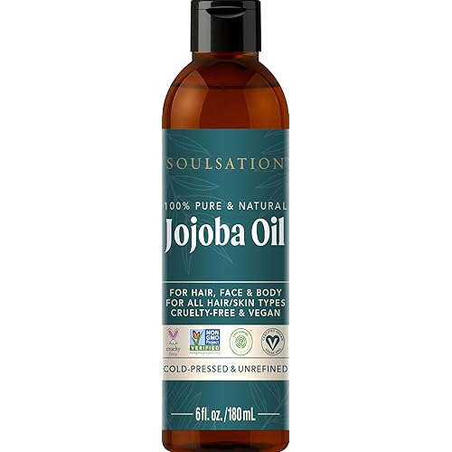 Pure Jojoba Oil for Skin, Hair, Face & Body – 100% Natural, Cold Pressed, Unrefined | Non-GMO, EWG Verified, Cruelty-Free, Vegan Moisturizing Oil for Dry Skin, Scalp & Beard 6oz