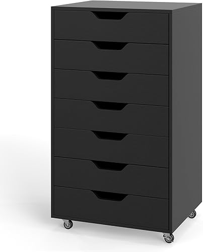 Miniatura 13 de Archivador, archivador blanco con ruedas universales, soporte para impresora de madera con almacenamiento, archivadores rodantes para oficina