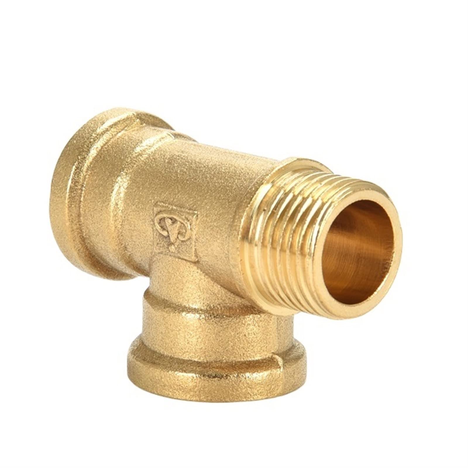Złączki trójnikowe, Zestaw 2 mosiężnych trójników do węży, gwint męski, żeński, woda, olej, gaz, wiele rozmiarów(Small,3/4Inch)