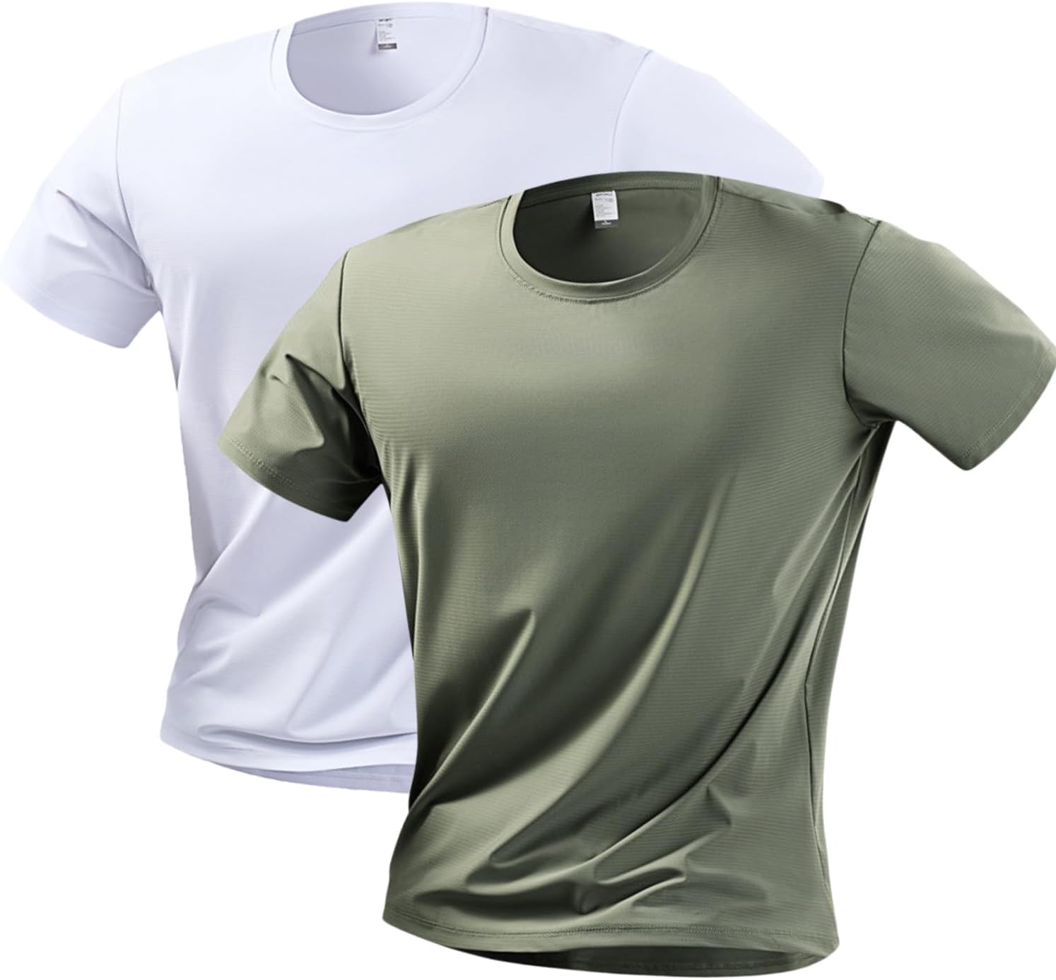 2 Pack Men's UPF 50+ Quick-Dry Shirts - Breathable, Lightweight Workout Short Sleeve T-Shirts for Running&Gym with Moisture