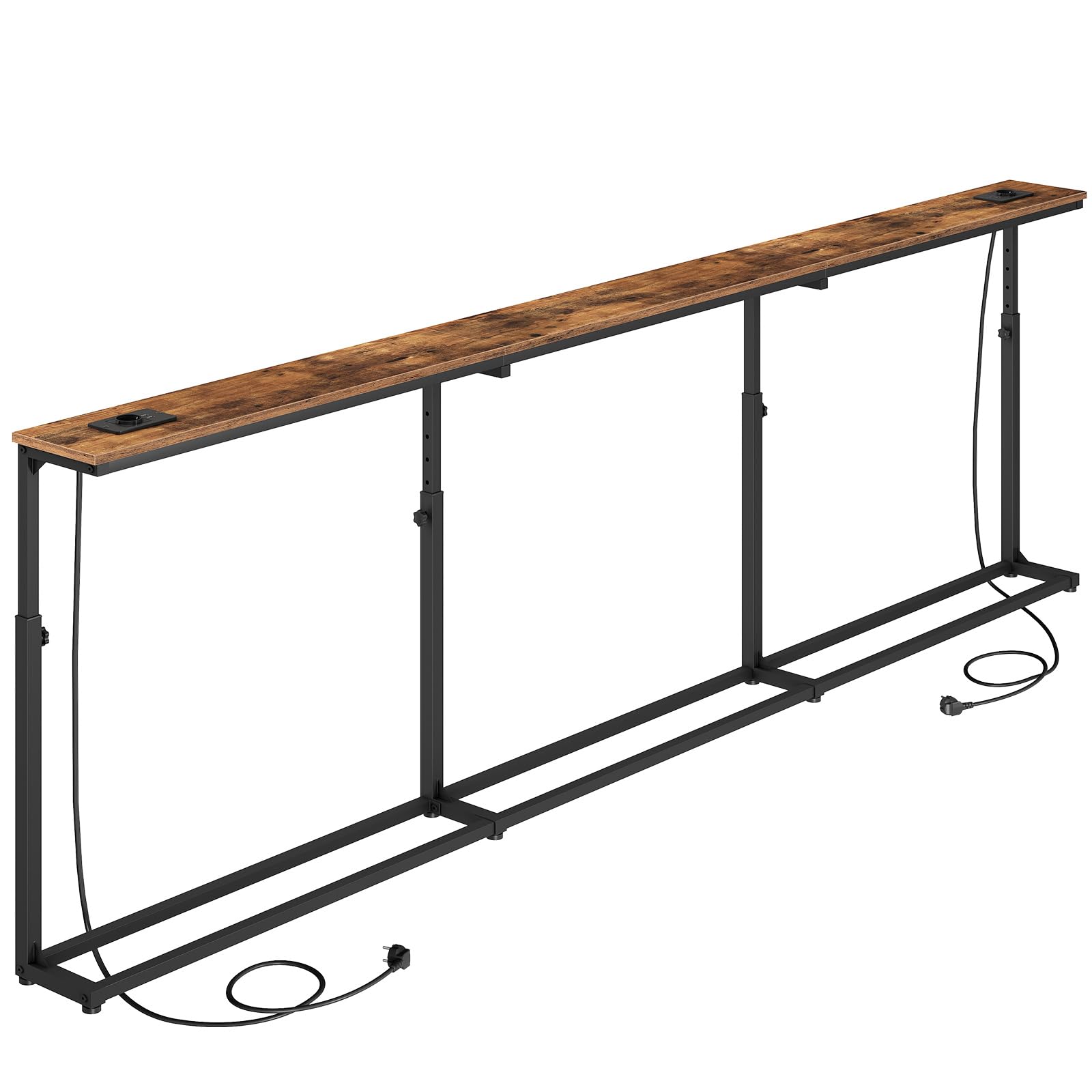 HOOBRO Consola Estrecha, Mesa Auxiliar con 5 Alturas Regulables(65-85 cm)