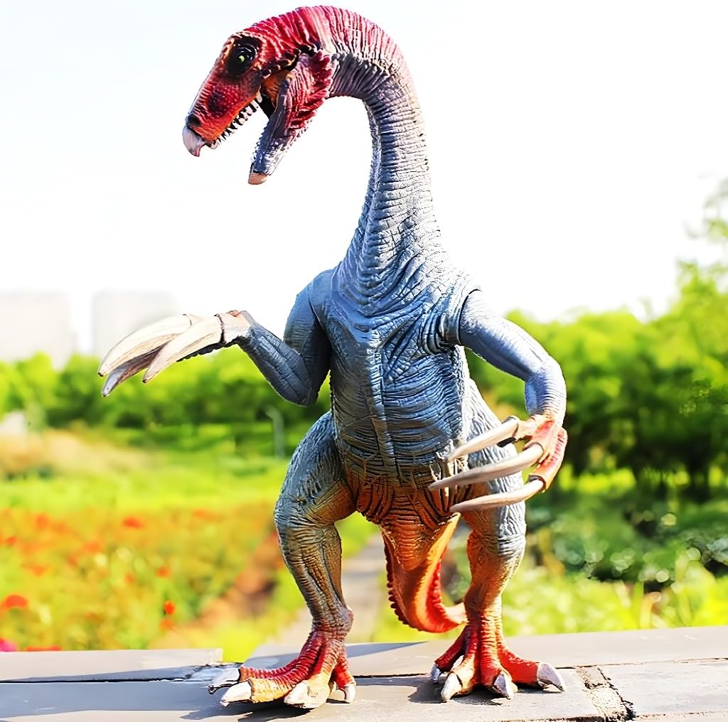 Therizinosaurus Dinosaur Toy,Therizinosaurus Action Figure,Realistic Plastic Figure with Moving Jaw & Poseable Claws,Educational STEM Gift for Kids,Boys Birthday Party Favor.Size:7.9 Inch