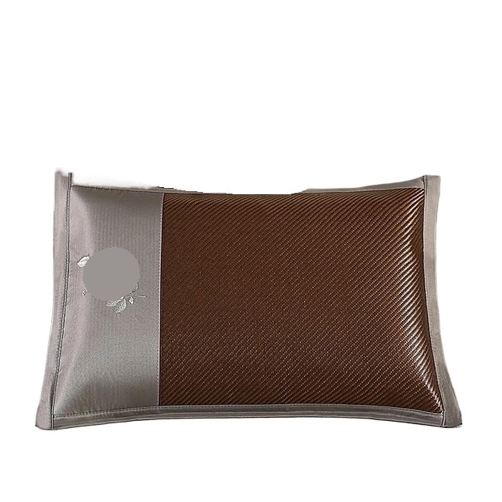 PJFCEWFDGX 1PCS Spring And Summer Embroidered Ice Vine Cool Pillow To Help Sleep Dormitory Silk(Black coffee)