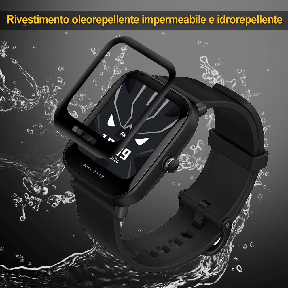 Yiunssy Pellicola Protettiva per Amazfit Active [3 Pezzi], Soft HD Protezione Schermo, 3D Curved Edge to Edge, Antigraffio, Senza Bolle, Flessibile Pellicola Schermo per Amazfit Active