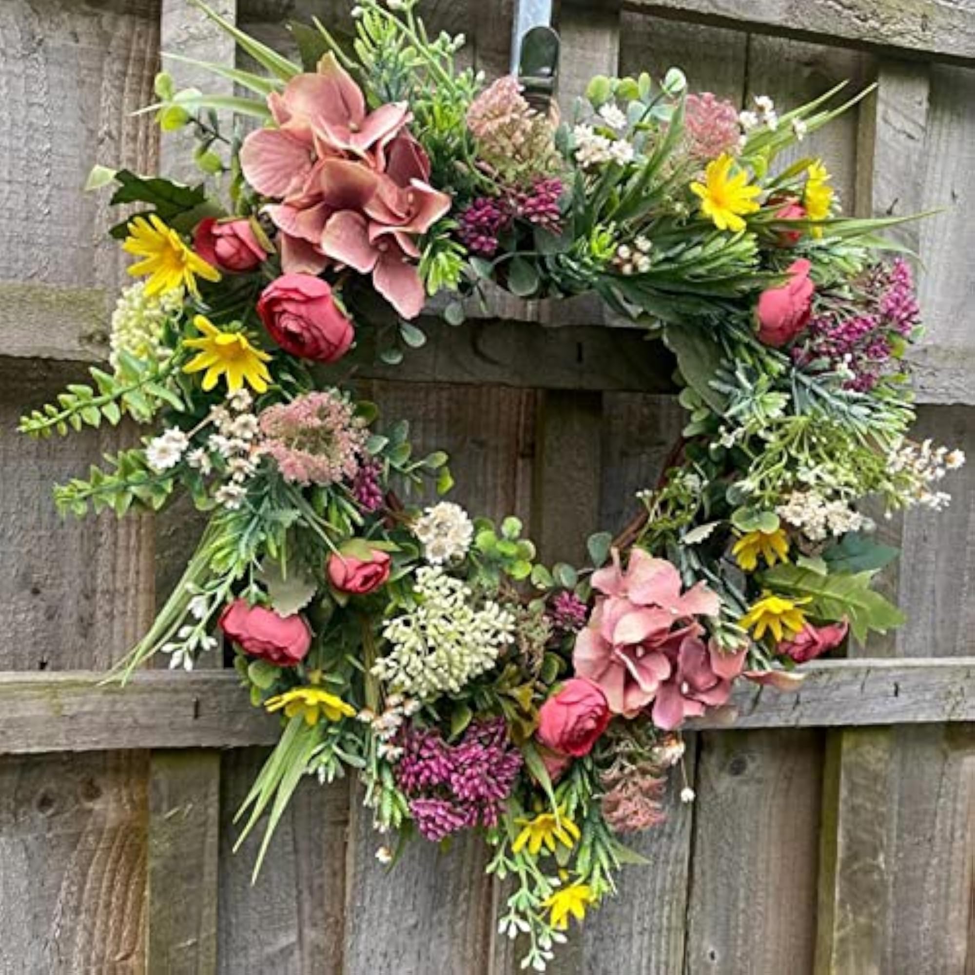 Front Door Wreath Wall Heart Garland for Spring Decor