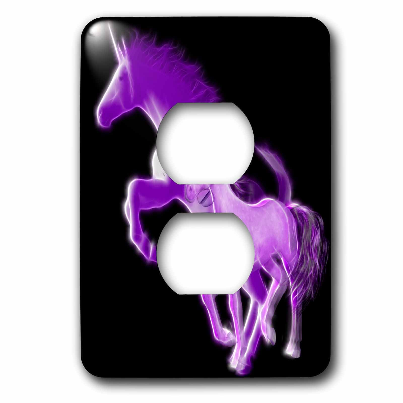 Licornes Violet plaque 2 prises colorée pour illuminer une chambre d'enfant