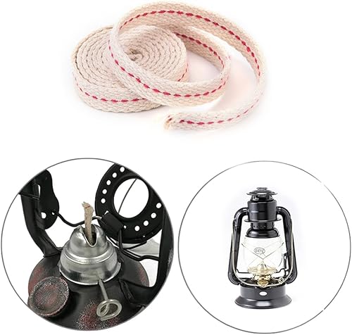 Miniatura 5 de 3 rollos de mecha de algodón plana fuerte, 12 pulgada para linterna de aceite, estufa de quemador de queroseno, lámpara de aceite de iluminación,