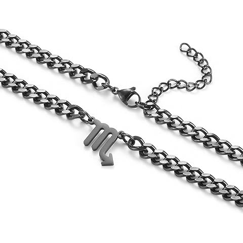 Zodiac Sign Pendant Necklaces for Women Men Stainless Steel Leo Constellation Horos...