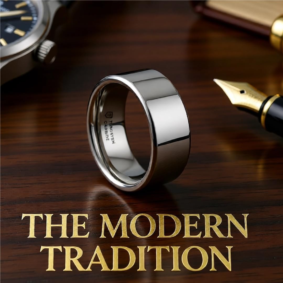 Anillo de boda plano de carburo de tungsteno para hombre, ajuste cómodo pulido, 2 mm, 4 mm, 6 mm, 7 mm, 8 mm, 10 mm, 12 mm de ancho. Nombre del estilo: SPARTAN, metal, no conocido