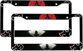 Aluminum License Plate Frame with Screw Caps,2Pcs 2 Holes12.3 X 6.3 inch,Anime Licenses Plates Frames,Car Licenses Plate Covers Holders for US Vehicles… (Na8)