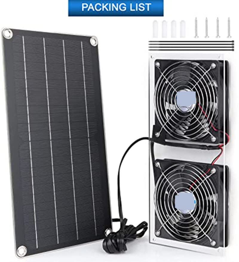 Pannello Solare Pannello Solare 10W6V Ventilatore Solare Pollaio Serra Capannone Casa for Animali Domestici Finestra di Scarico Generazione di Energia Solare