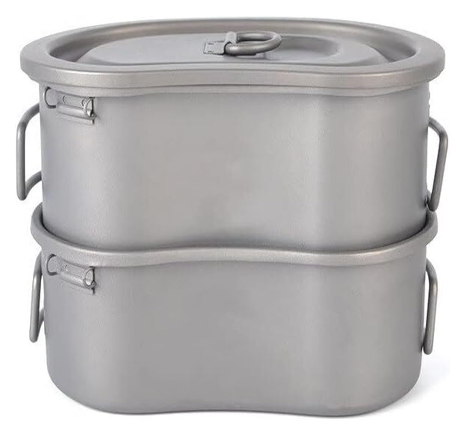 Portapranzo in acciaio inox, set da 2 pezzi, per campeggio all'aperto, design durevole e pieghevole