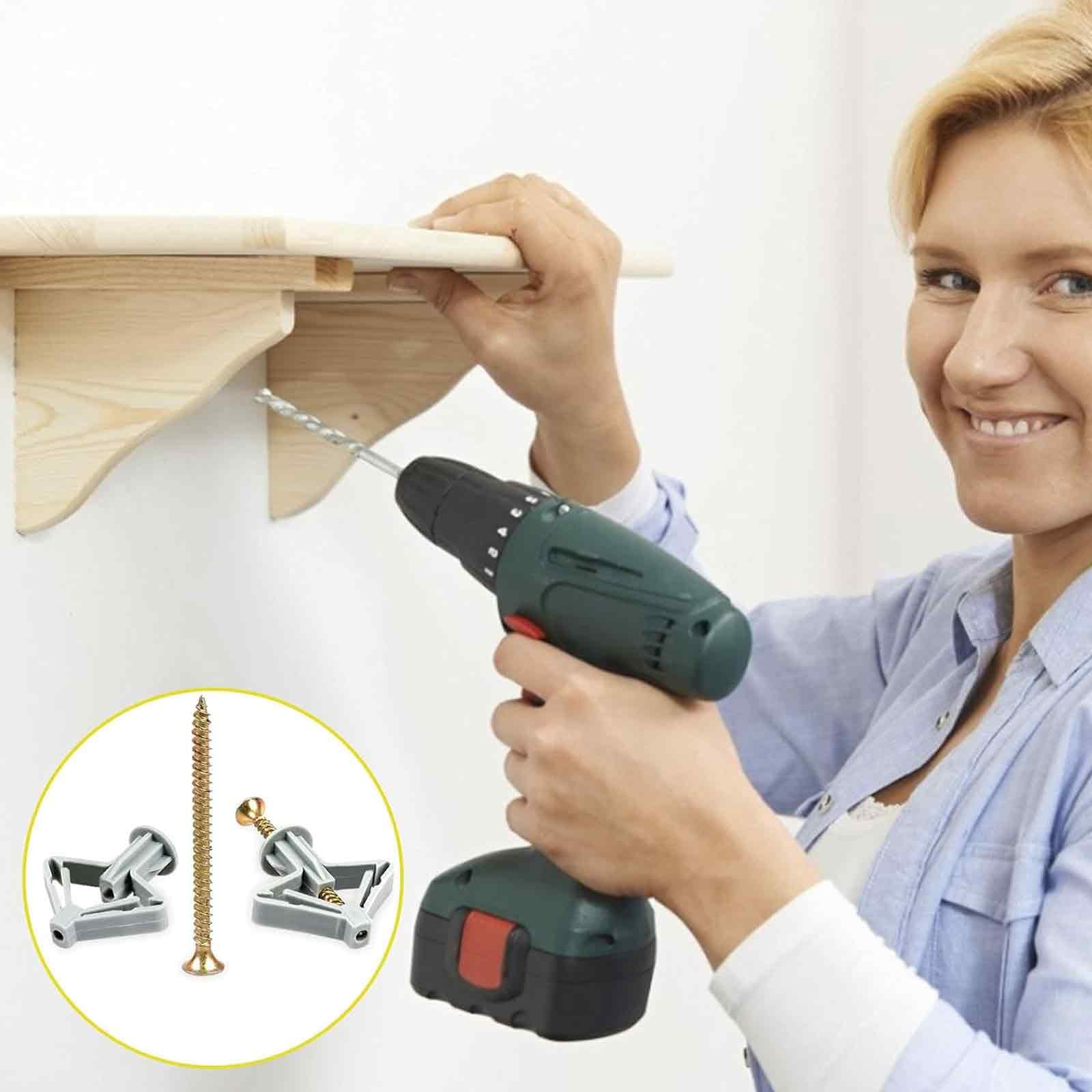 200 Pcs Plasterboard Wall Plugs and Screws Set, Plasterboard Fixings - Image 4