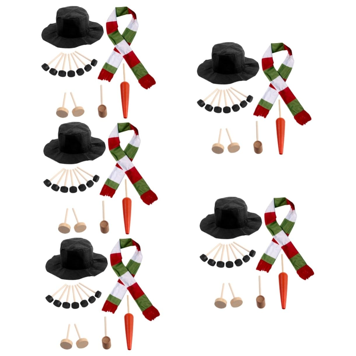 IMIKEYA 5 Sätze Schneemann verkleiden Winter DIY-Schneemann-Anziehset weihnachtsbekleidung weihnachtsklamotten weihachtsdeko Schneemann-Dekorationswerkzeug DIY Schneemann-Anziehset Stoff
