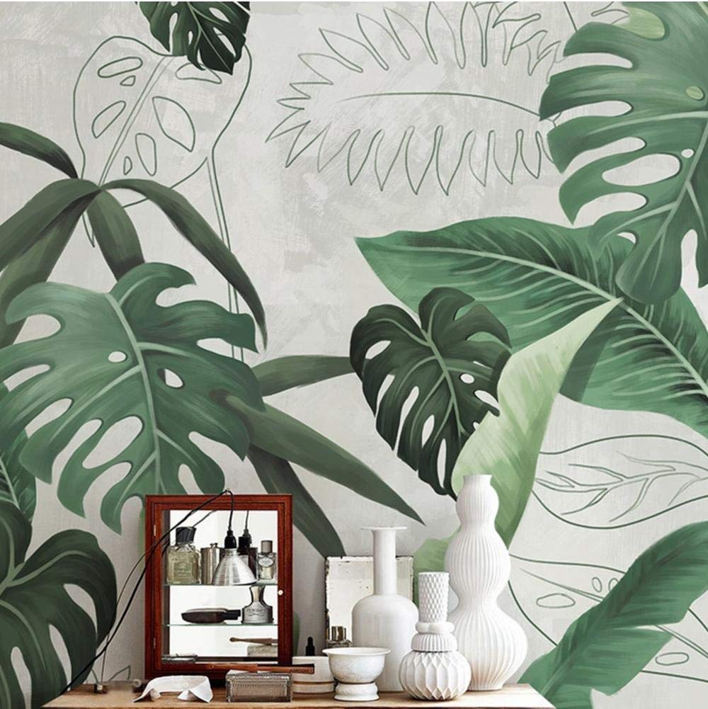 Vinilos De Pared Decorativos Papel Pintado Hojas Plantas Tropicales Flores  Y Pájaros Mural Papel Pintado Pared, image size:1000x1001