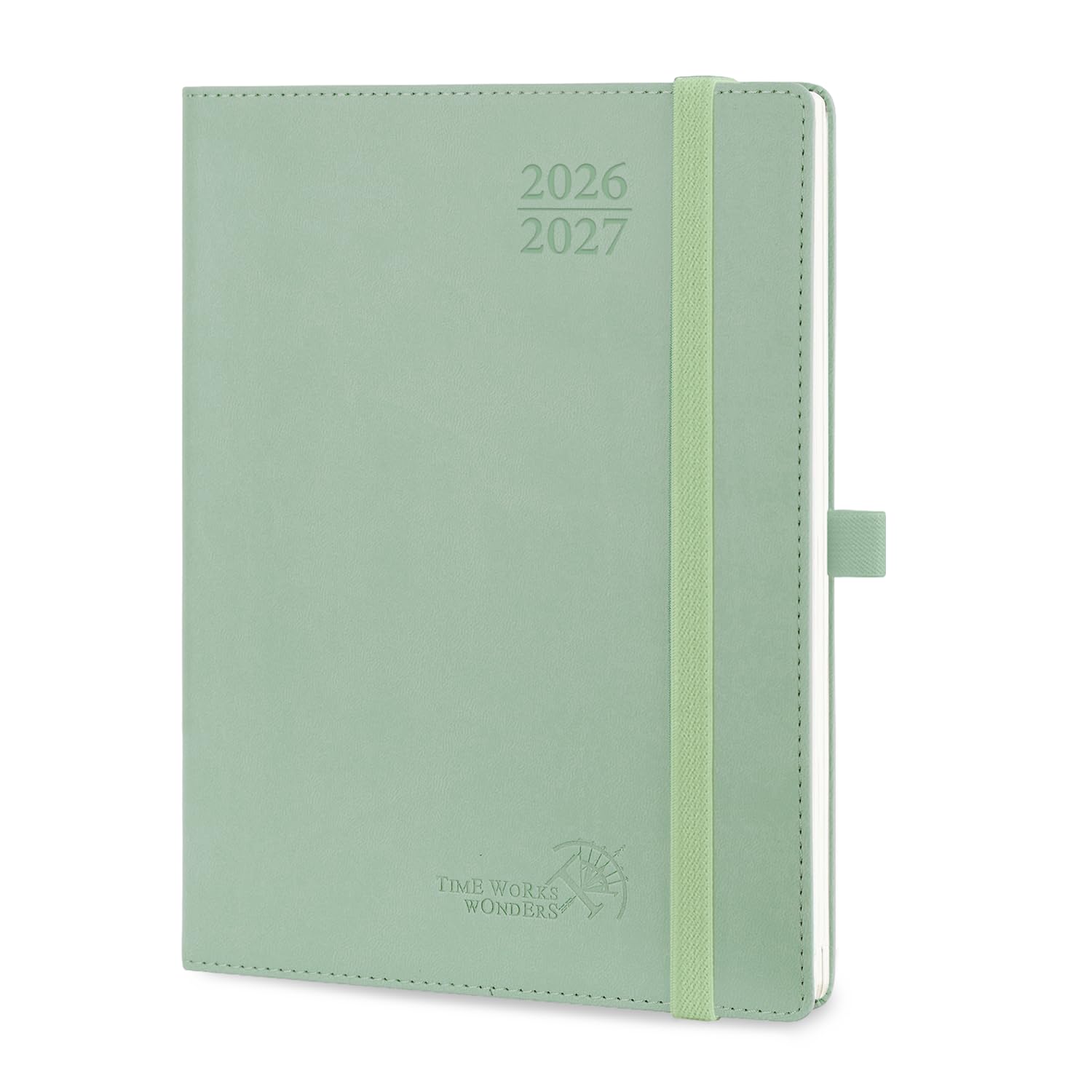 POPRUN 2026-2027 Academic Diary A5 Week to View (22x16.5 cm) Soft Cover 17 Months (Aug'26 - Dec'27) Vertical Weekly 26/27 Mid Year Planner(Celadon Green)