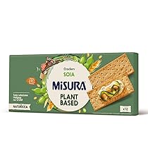 Misura Protein Crackers con Soia – Fonte di Proteine Vegetali, Farina da Filiera Italiana, Confezione esterna in Carta Certificata FSC, Confezione con 12 Porzioni