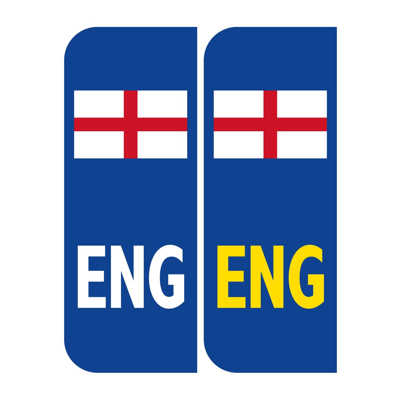 Stika.co Blue 2 X England Eng Badge Car Number Plate Self-Adhesive Vinyl Stickers Uk Legal St. George's Flag Decals, Brexit Alternative Badge (Reflective Vinyl, )