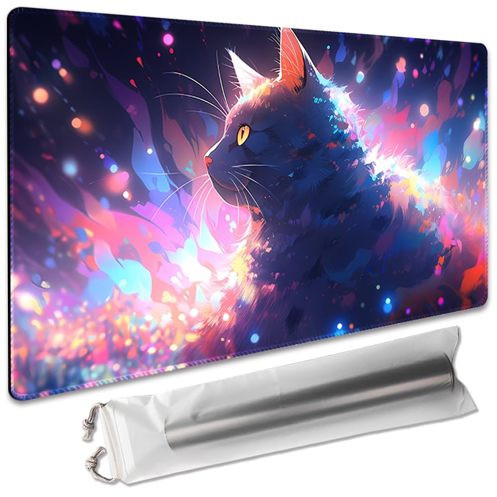 Board Game 14x24in MTG Playmat Compatible for OCG CCG RPG TCG Playmats (Colorful Cat 1) — image 1