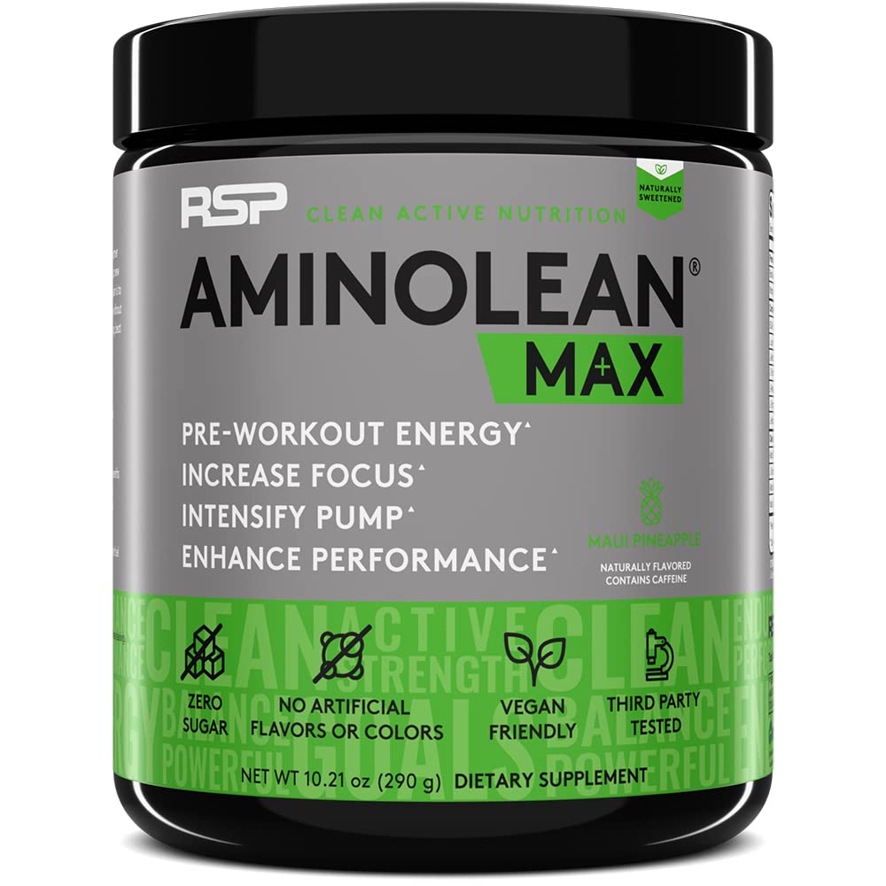 RSP NUTRITION Pré-treino com aminoácidos e cafeína sabor abacaxi, 289 g