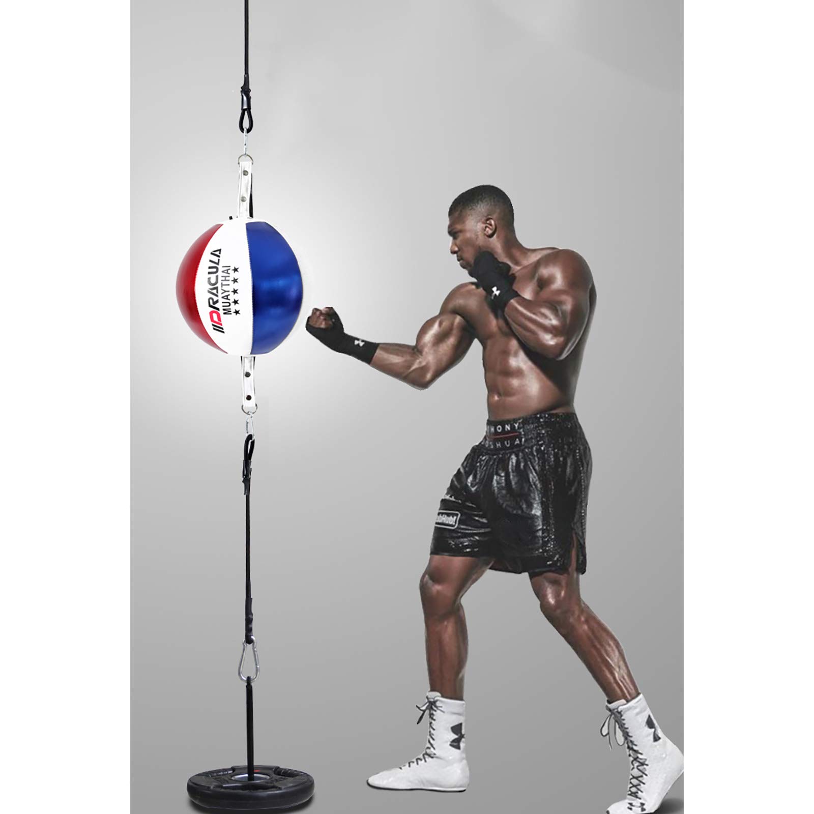 Faderr Balle De Vitesse En Cuir Synthétique Avec Sac De Frappe Pivotant - Entraînement Boxe, Réflexes Et Cardio (Noir)