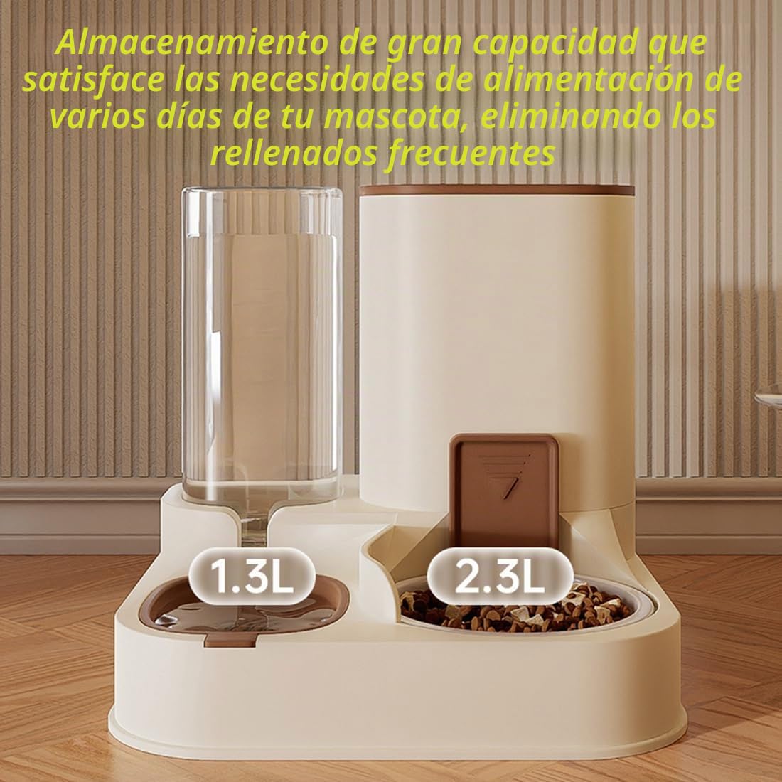 Comida automática para Gatos 2 en 1, dispensador de Comida de Viaje y dispensador de Agua para Perros, Gatos, Mascotas, extraíble, fácil de Limpiar, el tamaño de la Tapa es Ajustable, Piscina